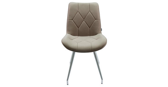 STUHL Webstoff Taupe, Edelstahlfarben - Taupe/Edelstahlfarben, Design, Textil/Metall (51/89/66cm) - Novel