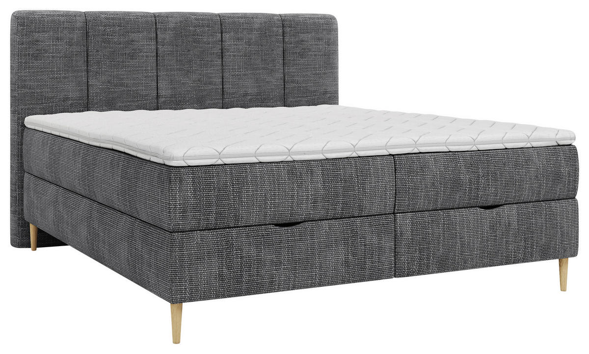 BOXBETT 140/200 cm,  in Anthrazit,  {item.attr('349-543‘),[, ]}{item.attr('328-587‘),[ ]} - Anthrazit/Buchefarben, MODERN, Holz/Holzwerkstoff (140/200cm) - MID.YOU