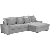 ECKSOFA 293/164 cm SALVADOR in Mikrofaser Hellgrau Zierkissen, Rückenkissen, Bettkasten, Schlaffunktion  293/164 cm  - Silberfarben/Hellgrau, MODERN, Holz/Textil (293/164cm) - MID.YOU
