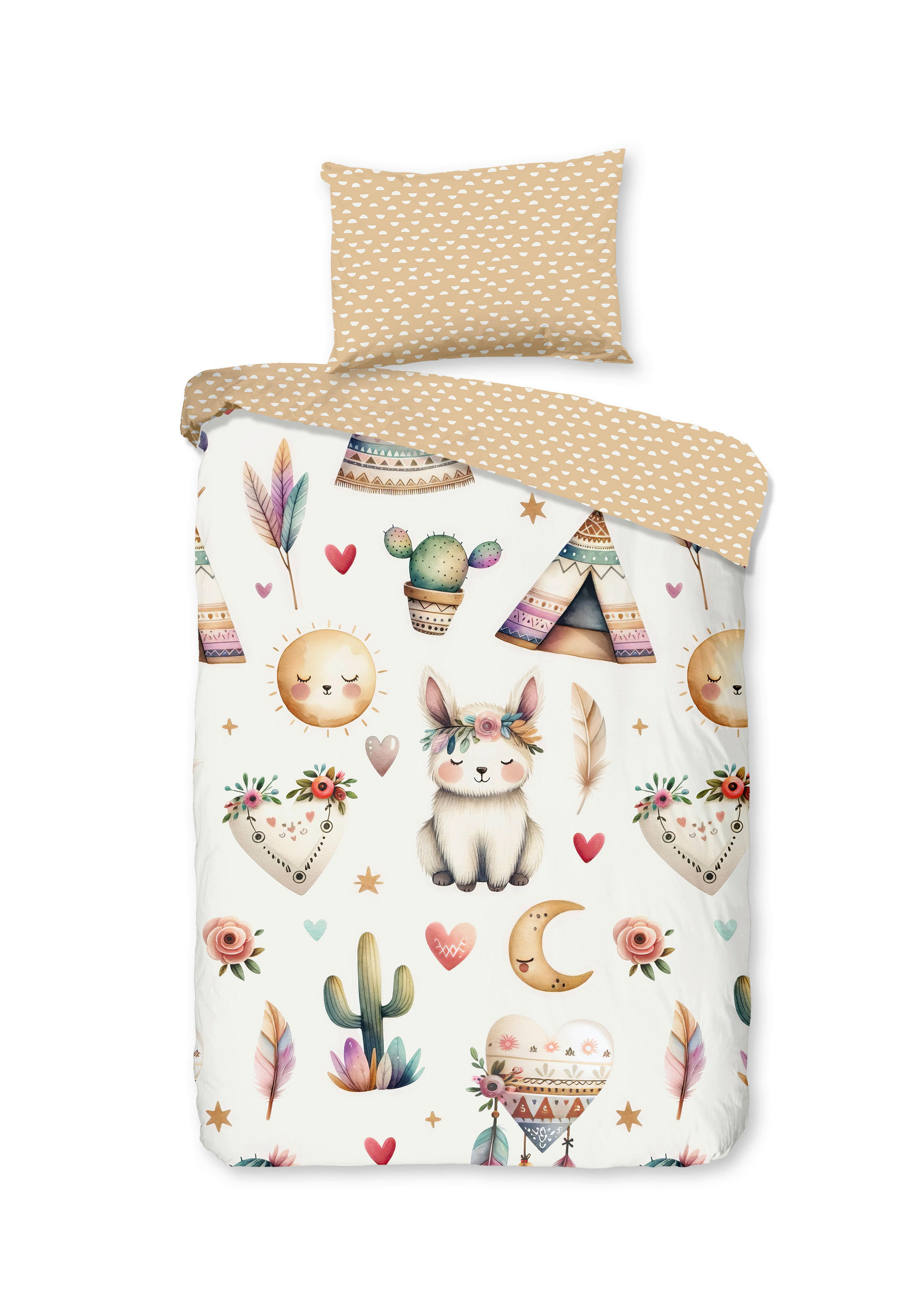 KINDERBETTWÄSCHE 100/135 cm  - Sandfarben/Ecru, Basics, Textil (100/135cm)
