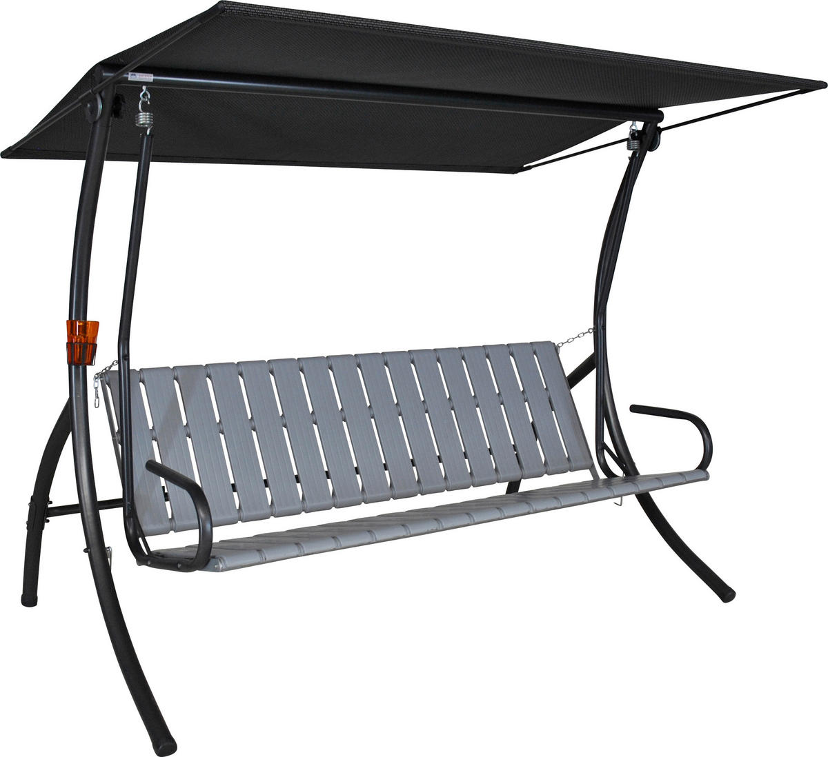 HOLLYWOODSCHAUKEL 210/160/145 cm  - Dunkelgrau/Anthrazit, Basics, Kunststoff/Textil (210/160/145cm) - Boxxx
