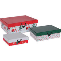 GESCHENKBOX  3 Stück  Grün, Rot, Weiß  - Rot/Weiß, LIFESTYLE, Karton (24/20/8cm)