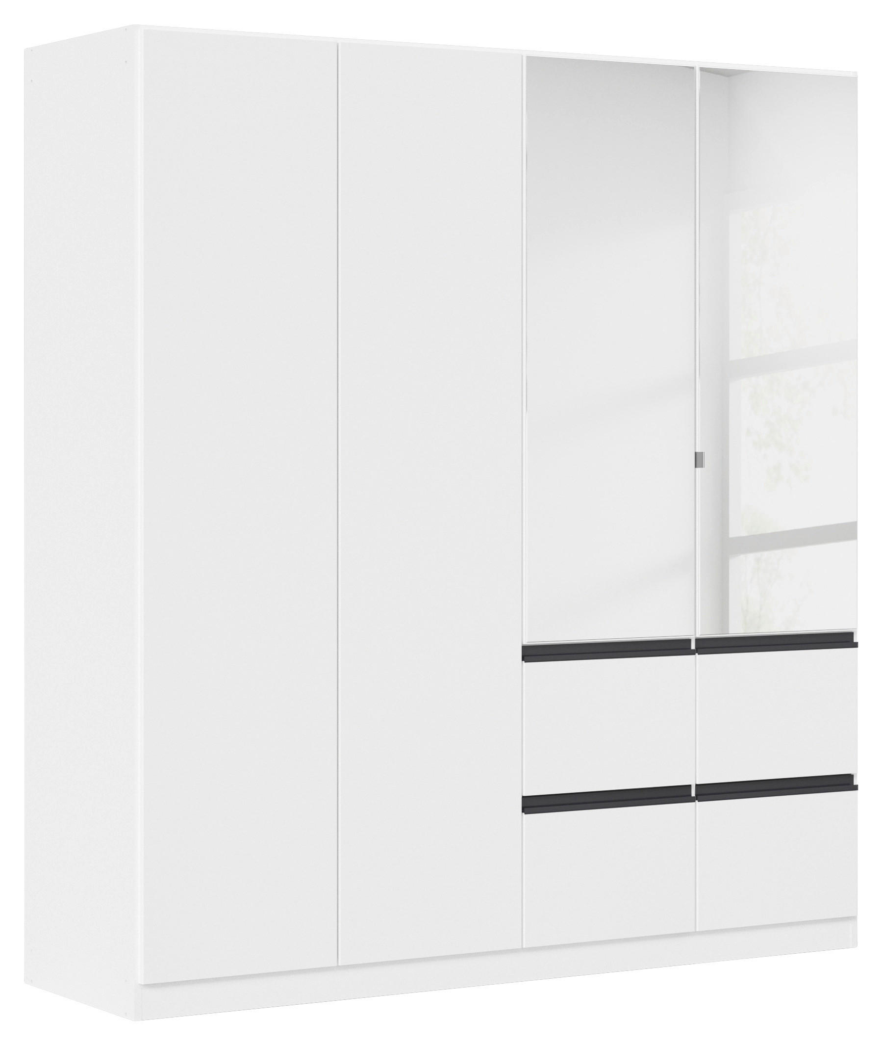 Xora Kleiderschrank Weiß, Dunkelgrau 181x197x54 cm