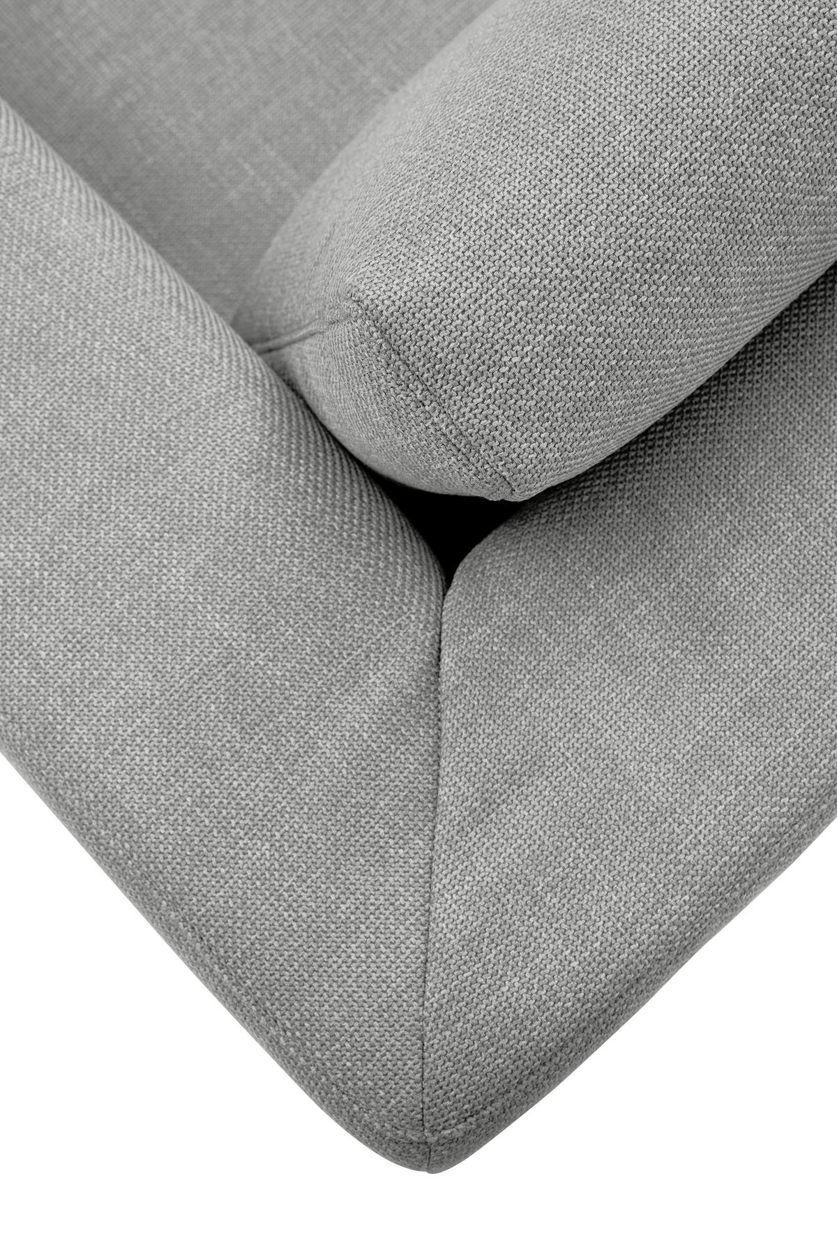 ECKSOFA inkl. Funktion Heaven Grau Flachgewebe  - Chromfarben/Grau, KONVENTIONELL, Textil/Metall (242/162cm) - Tom Tailor
