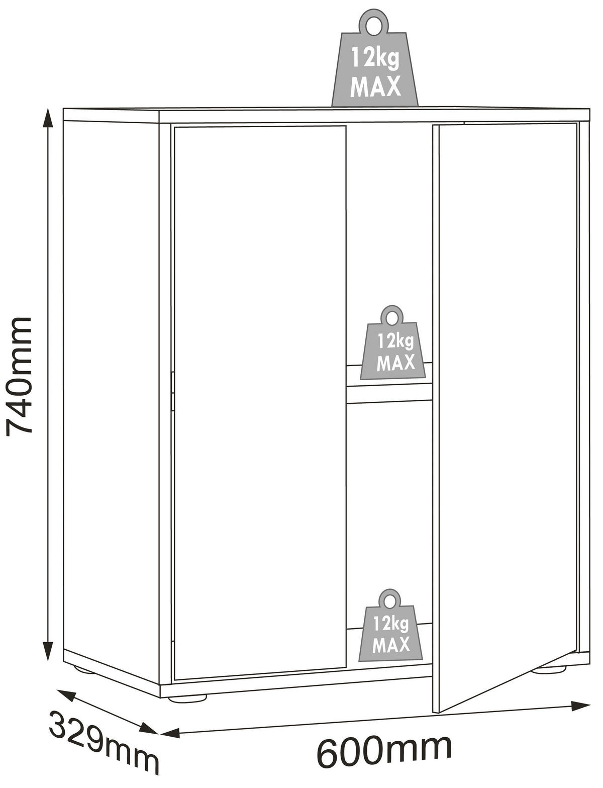 AKTENSCHRANK 60/74/33 cm  - Honigeiche/Anthrazit, Design, Holzwerkstoff (60/74/33cm) - MID.YOU