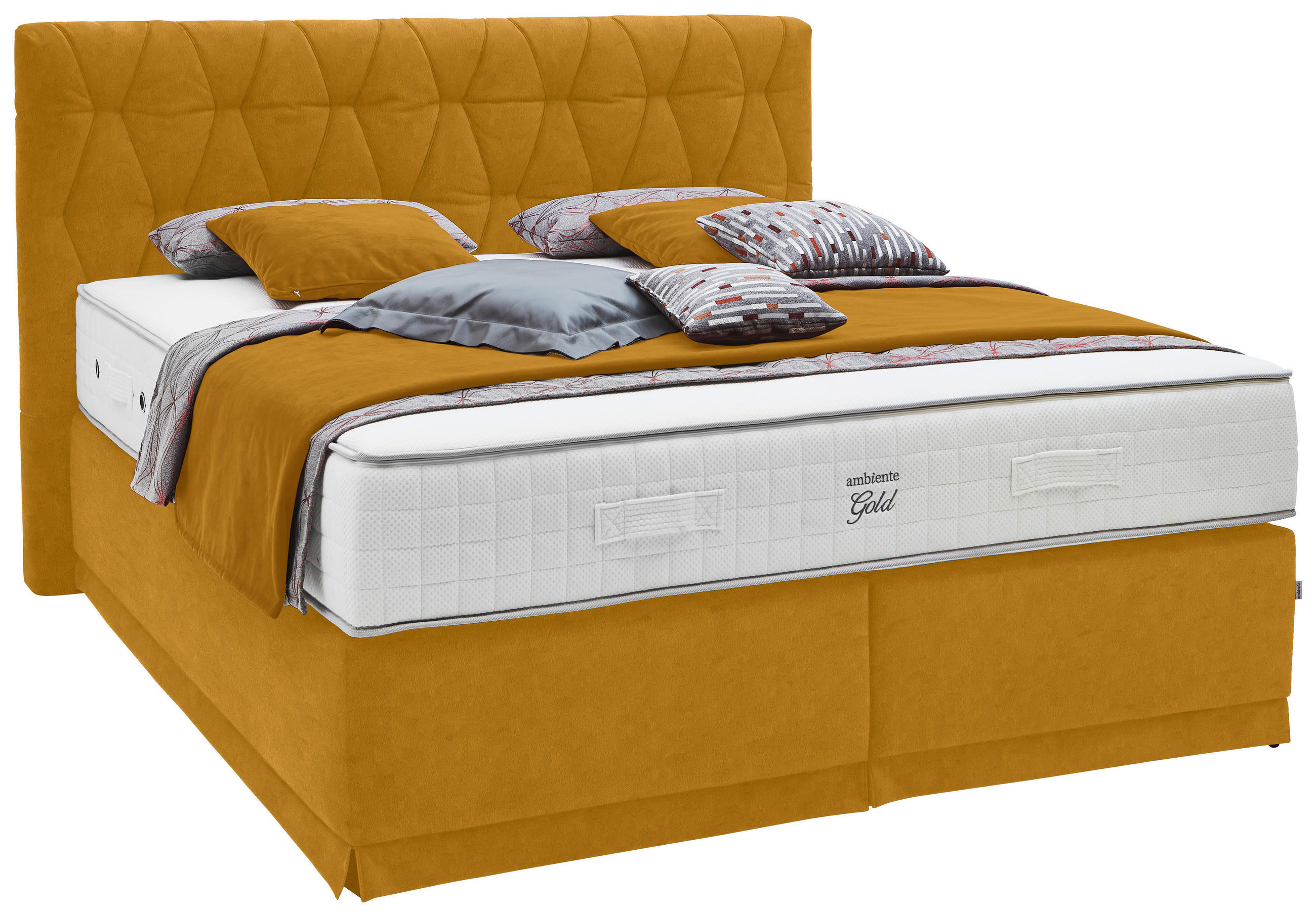 BOXSPRINGBETT 180/200 cm  in Gelb  - Gelb, KONVENTIONELL, Textil (180/200cm) - Ambiente