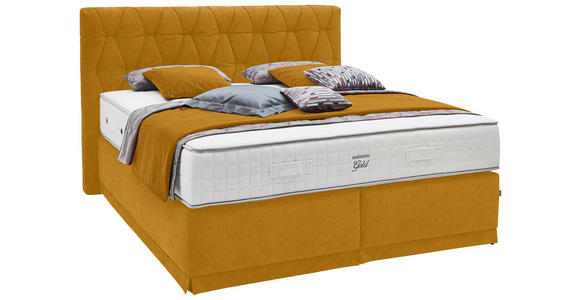 BOXSPRINGBETT 180/200 cm  in Gelb  - Gelb, KONVENTIONELL, Textil (180/200cm) - Ambiente