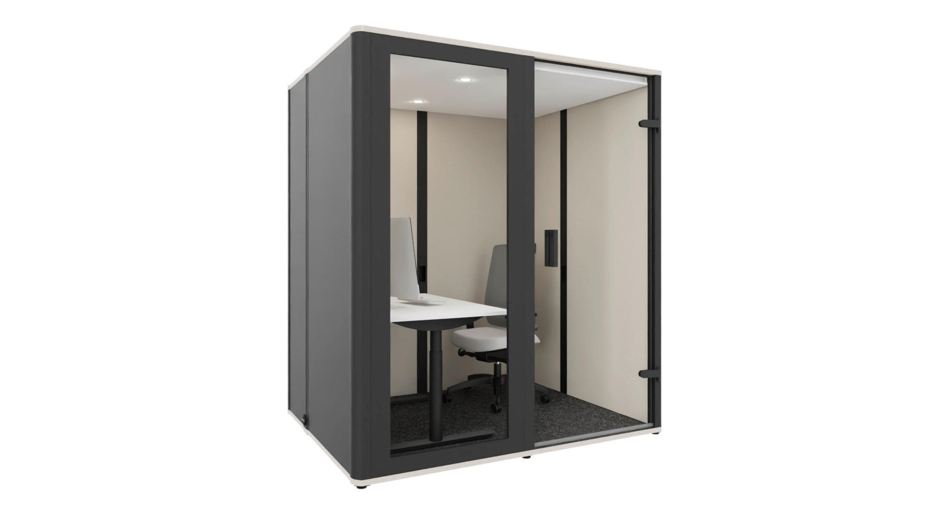 MEETINGBOX BOSSELINO WORK 2 - Schwarz, MODERN, Glas/Holzwerkstoff (190,9/215,5/148cm) - Bosse