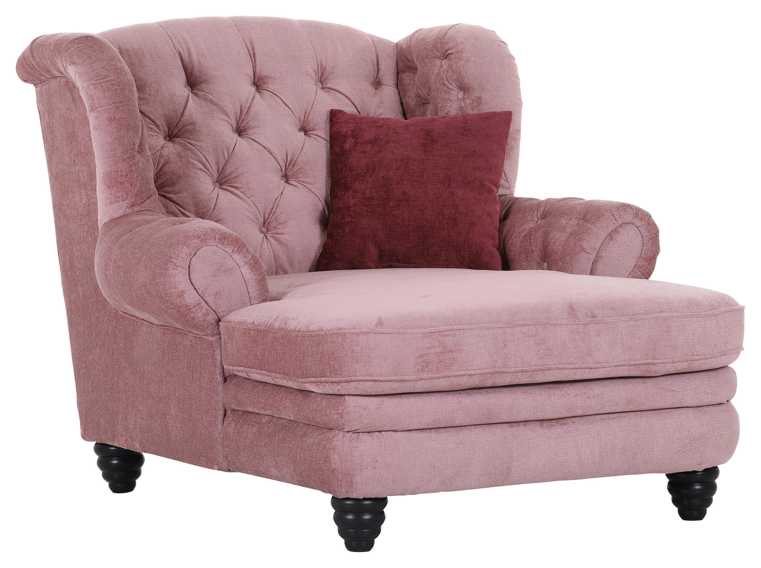 XXL-SESSEL in Chenille Rosa  - Bordeaux/Schwarz, Design, Holz/Textil (127/106/149cm) - Landscape