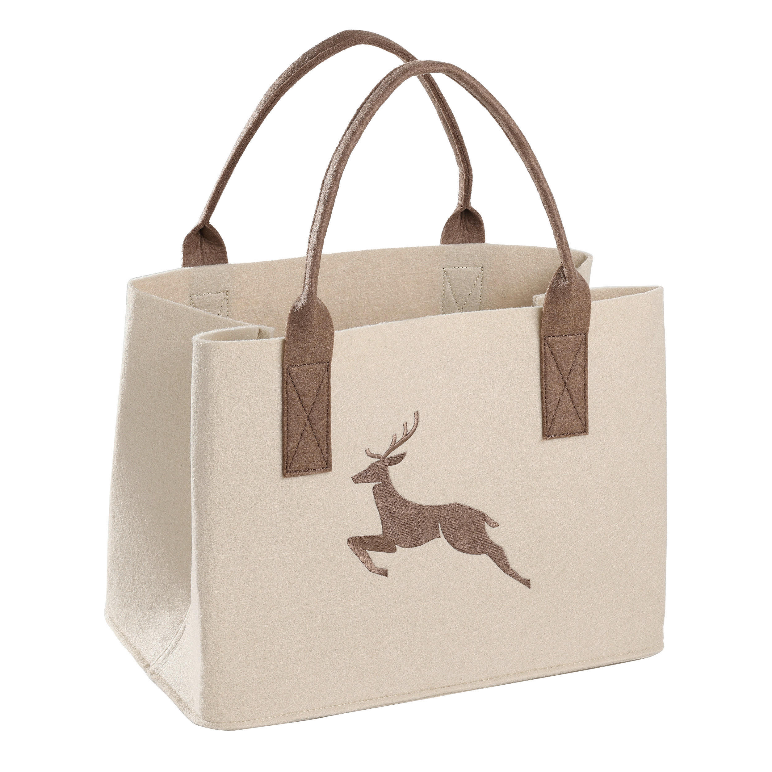 EINKAUFSTASCHE - Beige/Braun, LIFESTYLE, Textil (40/26/30cm)