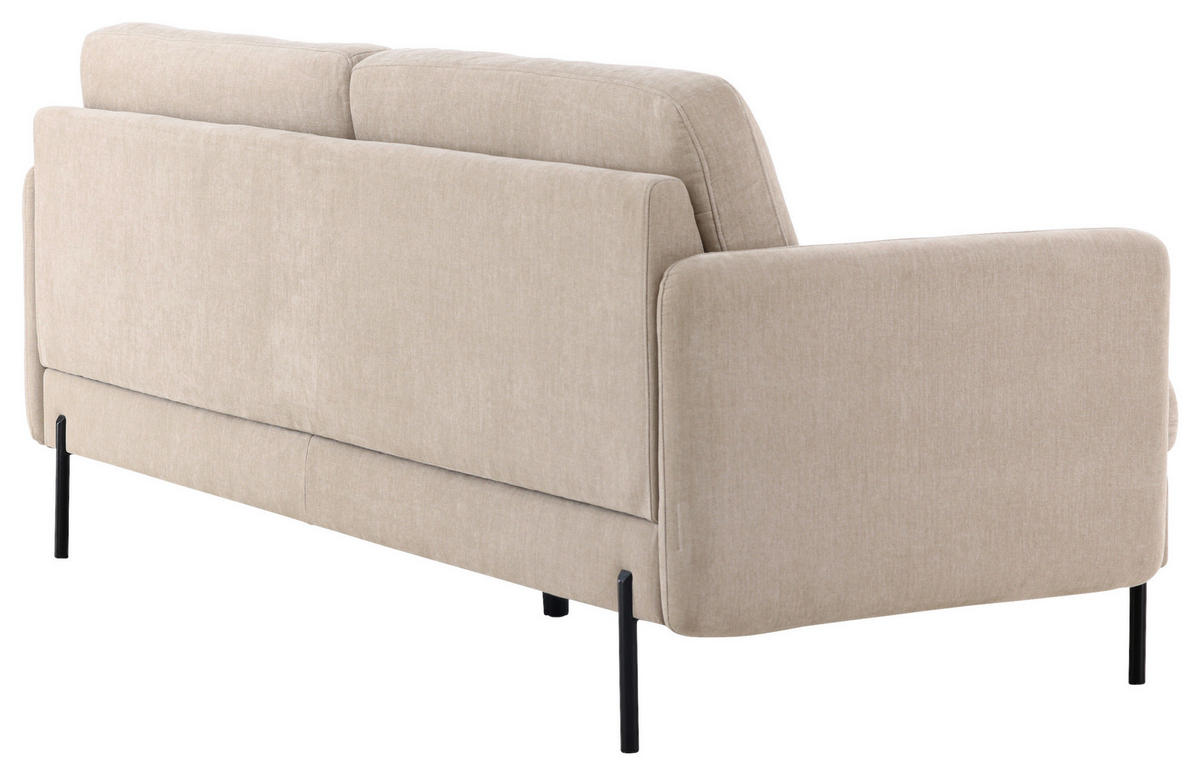 2-SITS SOFFA i metall, textil svart, beige  - beige/svart, Design, metall/textil (209.5/86/87cm) - Livetastic