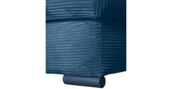 ECKSOFA  in Cord Blau  - Blau/Schwarz, KONVENTIONELL, Textil/Metall (168/258cm) - Carryhome