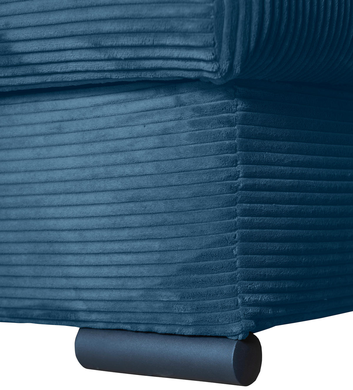 ECKSOFA Blau Cord  - Blau/Schwarz, KONVENTIONELL, Textil/Metall (168/258cm) - Carryhome