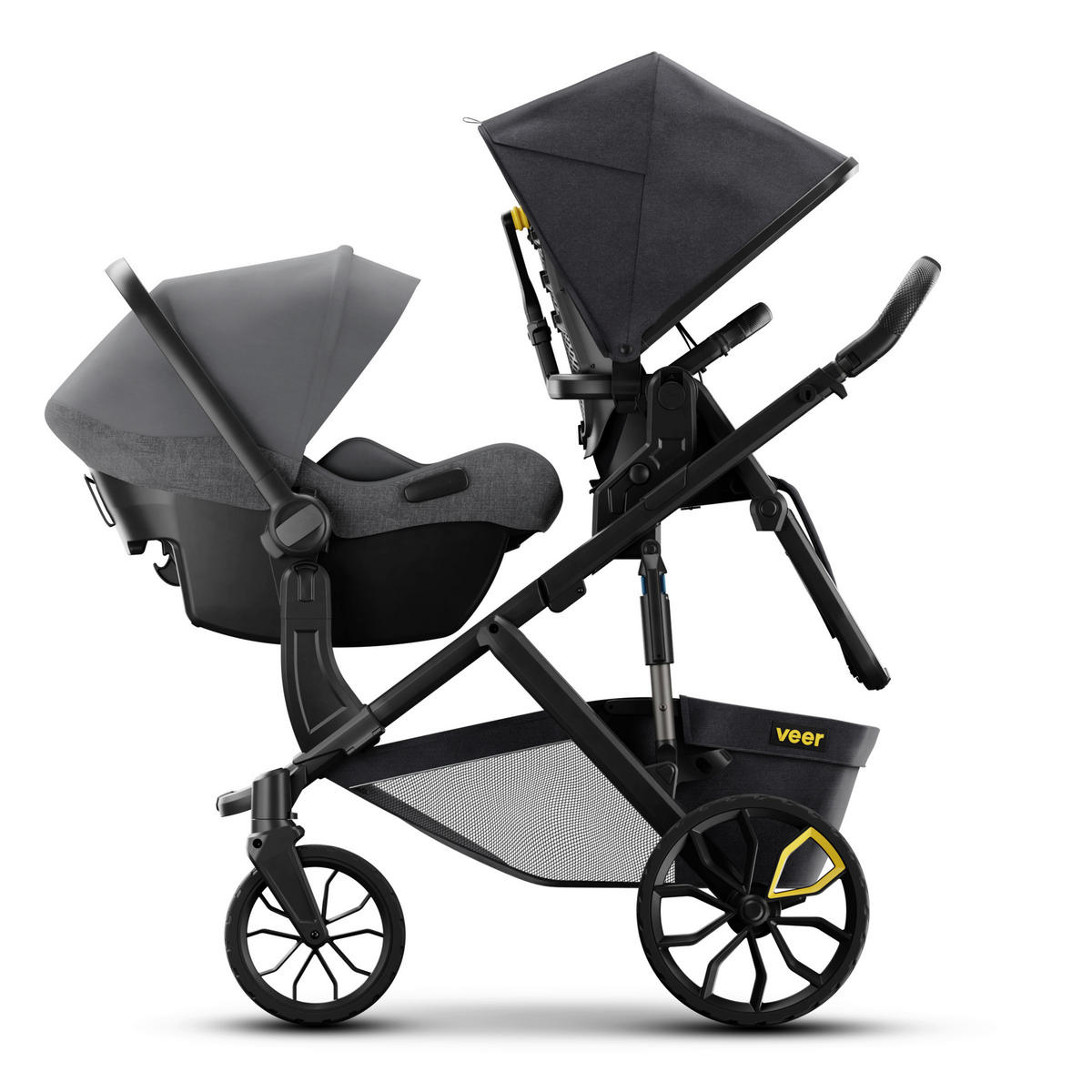 KINDERWAGENGESTELL Veer Switchback &Roll  - Dunkelgrau, Basics, Metall (91/107cm) - Veer