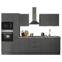 KÜCHENBLOCK   in Graphitfarben  - Schwarz/Graphitfarben, Basics, Holzwerkstoff/Metall (300/211/60cm) - Xora