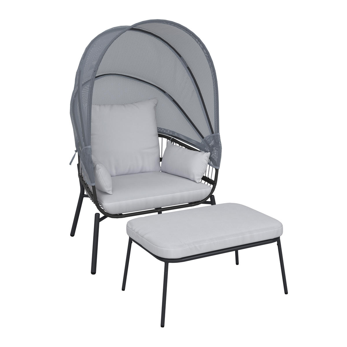 VRTNI SET   jeklo    antracit, svetlo siva    - antracit/svetlo siva, Moderno, kovina/umetna masa - Ambia Garden