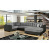 WOHNLANDSCHAFT Grau, Schwarz Samt  - Chromfarben/Schwarz, Design, Textil/Metall (189/338/189cm) - MID.YOU