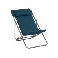 STRANDSTUHL Stahl Blau, Titanfarben  - Blau/Dunkelgrau, Basics, Kunststoff/Textil (62/77-83/94cm) - Lafuma Mobilier