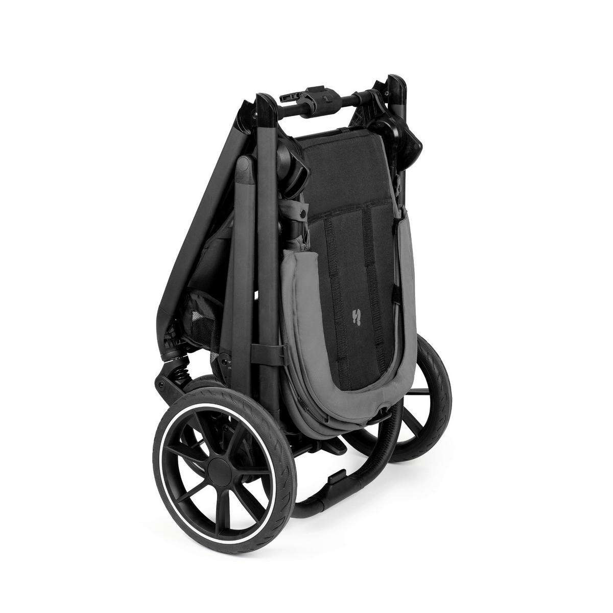 GESCHWISTERWAGEN Grow N Care  - Dunkelgrau/Schwarz, Basics, Textil/Metall (109/60/107-115cm) - Hauck