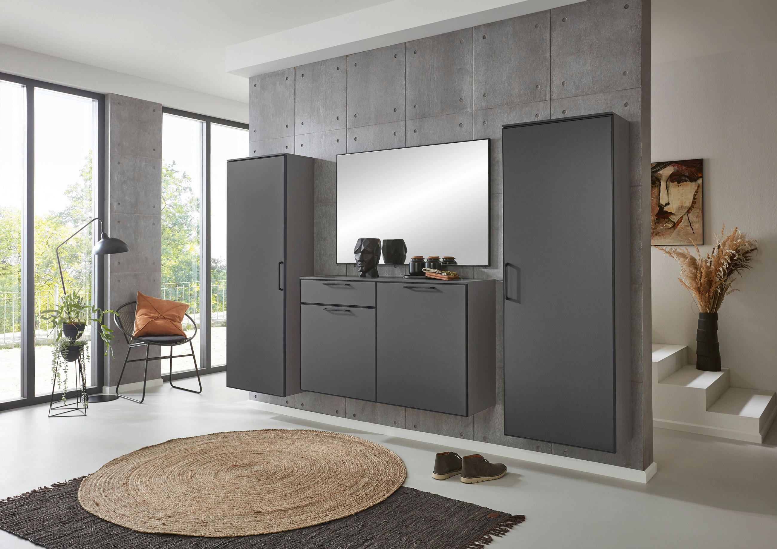 GARDEROBENSCHRANK Anthrazit, Grau - Anthrazit/Grau, Design, Holzwerkstoff/Metall (60/169/31cm)