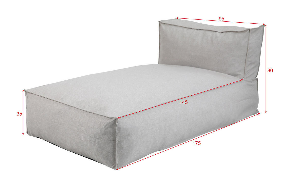 LOUNGESOFA  - Beige, Modern, Textil (95/80/175cm) - Ambia Garden