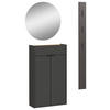 GARDEROBE 3-teilig  in 86/200/22 cm  - Eichefarben/Graphitfarben, Design, Glas/Holzwerkstoff (86/200/22cm)