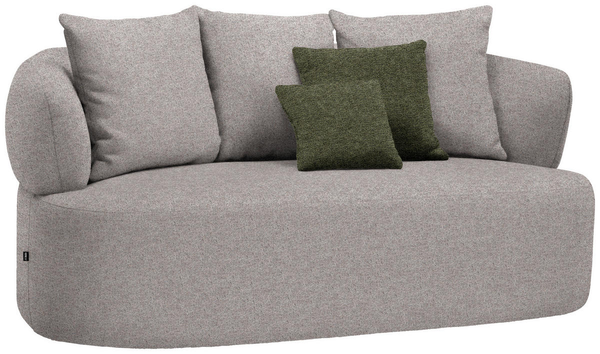 2-SITZER-SOFA in Chenille Greige  - Greige/Schwarz, MODERN, Kunststoff/Textil (177/86/105cm) - Hom`in