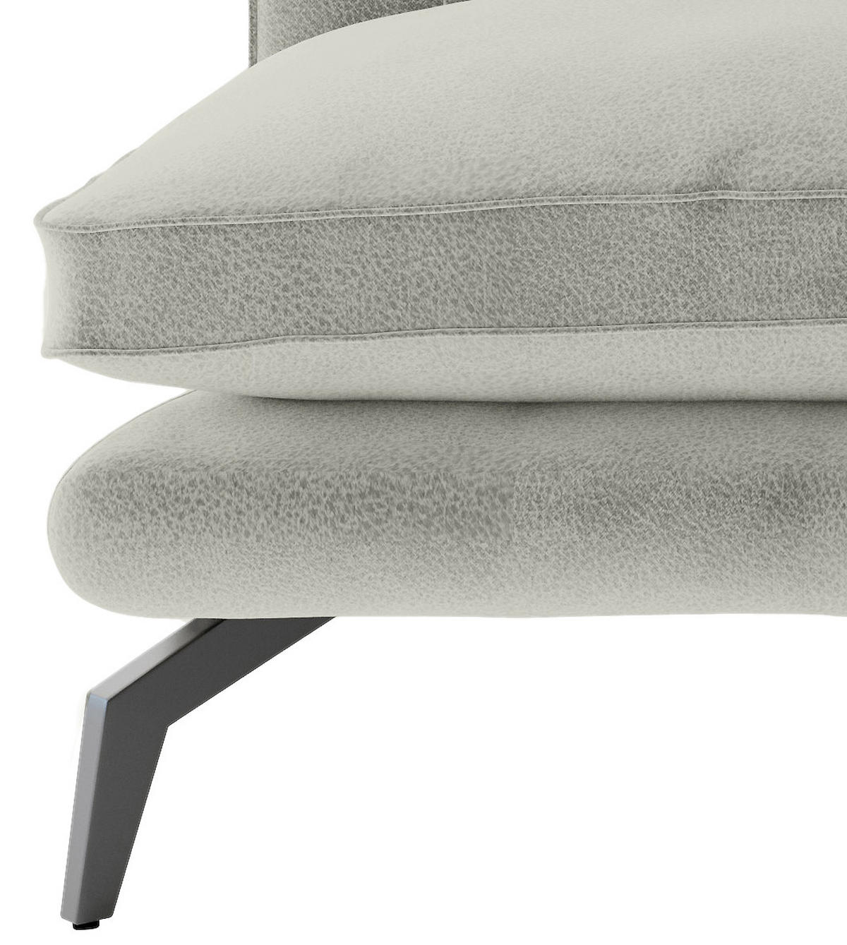 ECKSOFA in Flachgewebe Hellgrau  - Hellbraun/Hellgrau, Design, Textil/Metall (202/250cm) - Livetastic