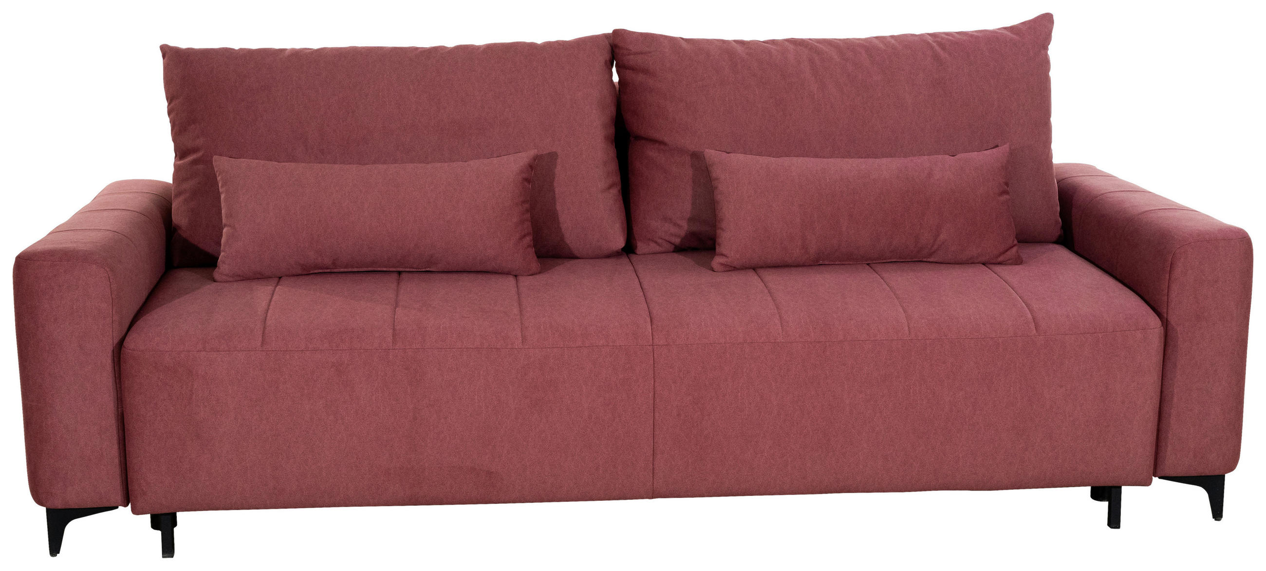 SCHLAFSOFA Samt Rot  - Rot/Schwarz, Design, Holz/Textil (235/93/108cm) - MID.YOU