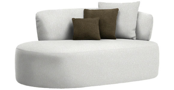 RÉCAMIERE  in Bouclé Sandfarben, Olivgrün  - Sandfarben/Schwarz, MODERN, Kunststoff/Textil (166/86/105cm) - Hom`in