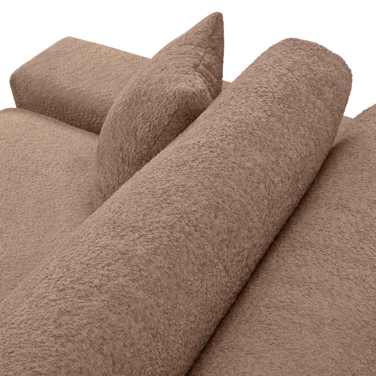 ECKSOFA  Rotbraun Bouclé  - Rotbraun/Greige, MODERN, Kunststoff/Textil (255/255cm) - Landscape
