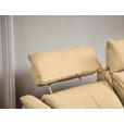 TRAPEZSOFA in Mikrofaser Beige  - Beige/Schwarz, KONVENTIONELL, Textil/Metall (221/103/95cm) - Dieter Knoll