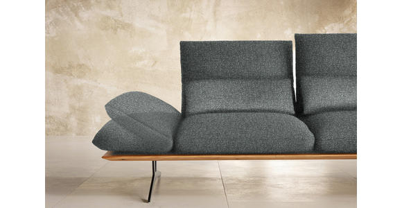 ECKSOFA in Flachgewebe Grau 314/159 cm - Schwarz/Grau, Design, Holz/Textil (314/159cm) - Dieter Knoll