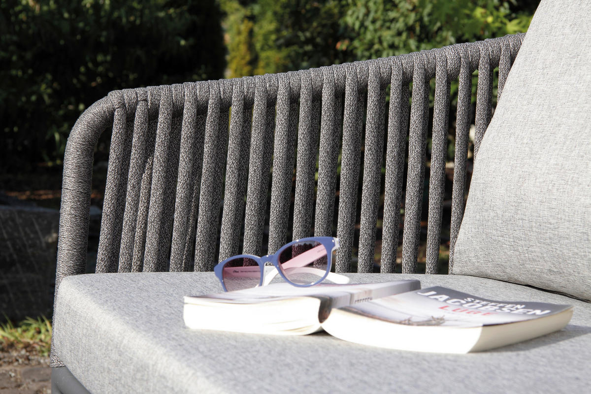 LOUNGEGARNITUR Aluminium  - Dunkelgrau/Anthrazit, MODERN, Kunststoff/Metall (185/65/75cm) - Ambia Garden