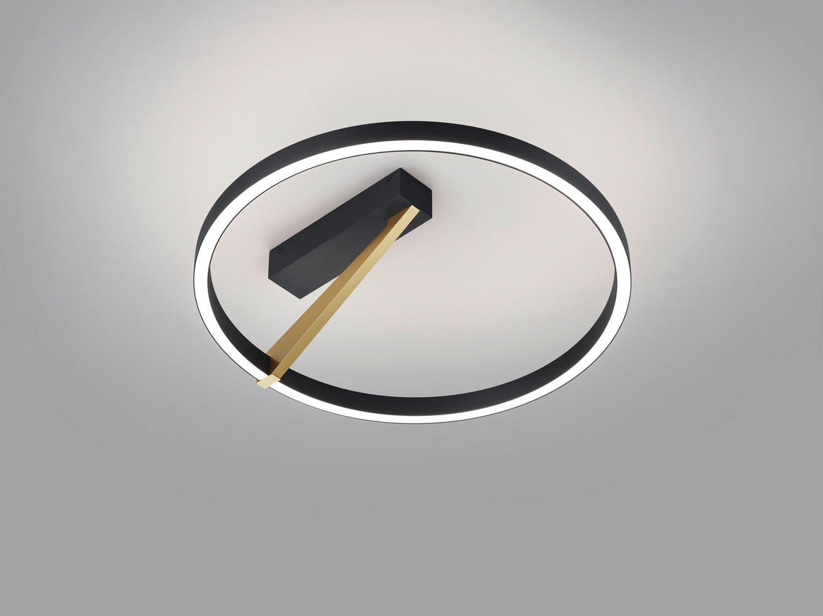 LED-DECKENLEUCHTE Elara 45/15.5 cm   - Goldfarben/Schwarz, Design, Kunststoff/Metall (45/15.5cm) - Helestra
