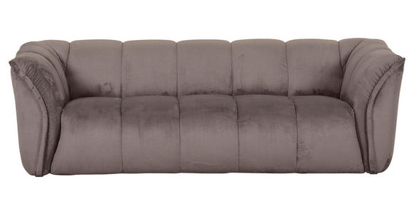 BIGSOFA Plüsch Schlammfarben  - Schlammfarben/Schwarz, KONVENTIONELL, Kunststoff/Textil (220/67/106cm) - Carryhome