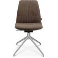 STUHL  in Aluminium Velours Metall, Textil  - Alufarben/Braun, Design, Textil/Metall (46/81,5-84,5/55cm) - Johann Jakob