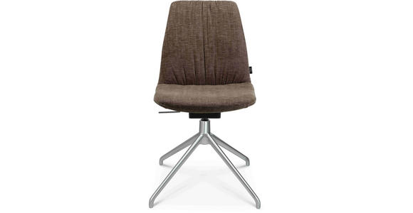 STUHL in Aluminium Velours Metall, Textil - Alufarben/Braun, Design, Textil/Metall (46/81,5-84,5/55cm) - Johann Jakob