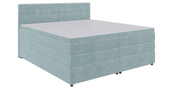 BOXSPRINGBETT 200/200 cm  in Hellblau  - Schwarz/Hellblau, KONVENTIONELL, Kunststoff/Textil (200/200cm) - Carryhome