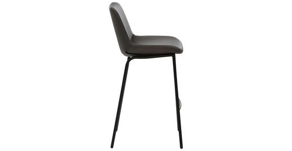 BARHOCKER Mikrofaser Anthrazit, Schwarz Stahl  - Anthrazit/Schwarz, Design, Textil/Metall (48/93/50cm) - Novel