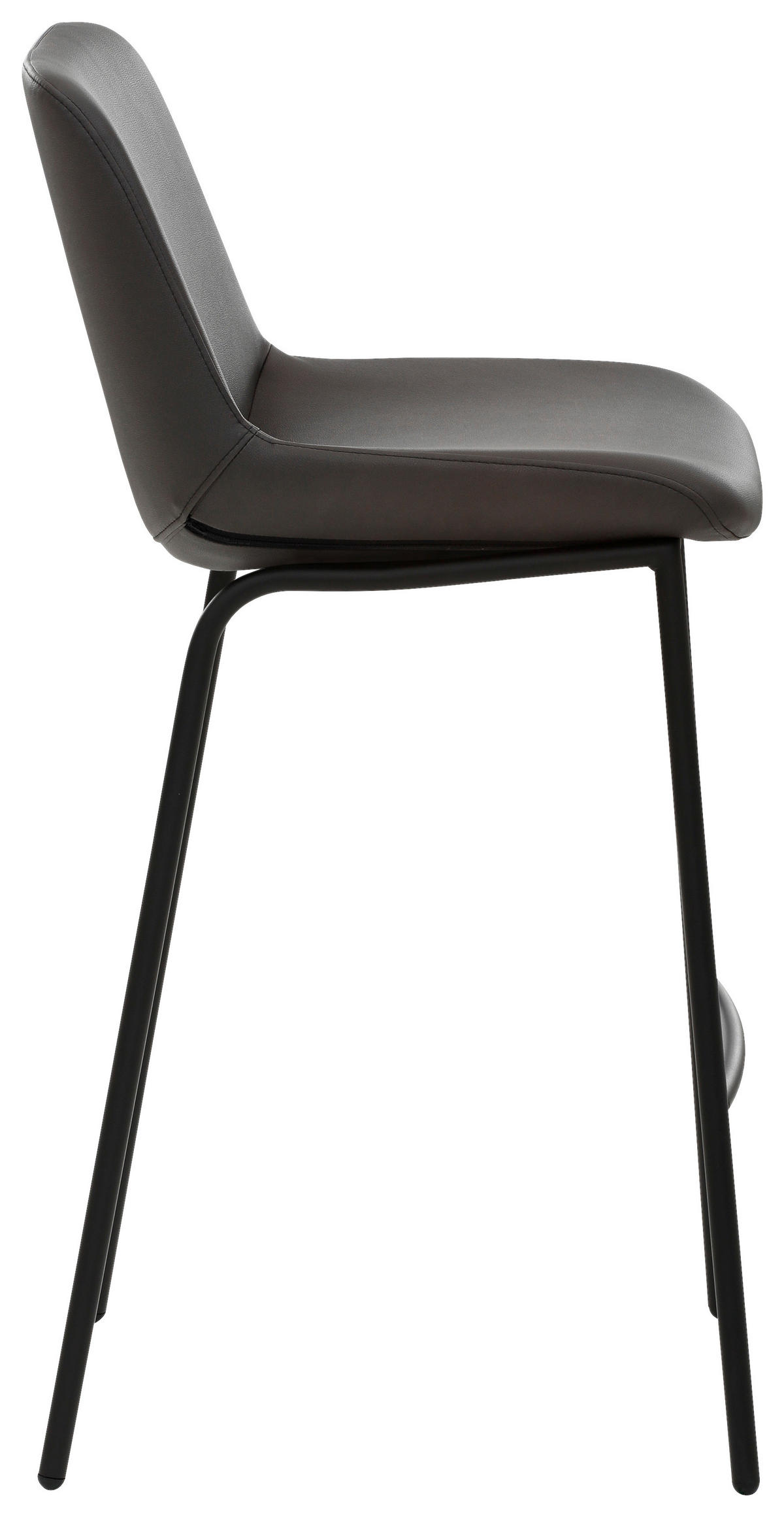 BARHOCKER Mikrofaser Anthrazit, Schwarz Stahl  - Anthrazit/Schwarz, Design, Textil/Metall (48/93/50cm) - Novel