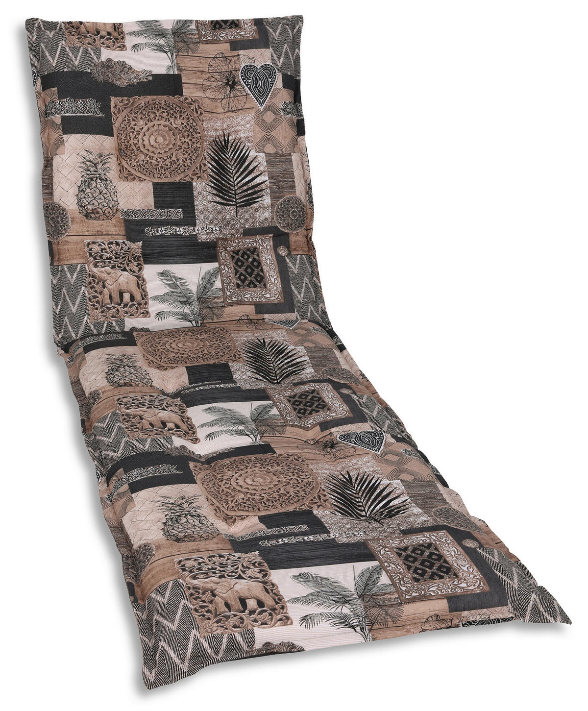 LIEGENAUFLAGE in Schwarz, Beige Federn  - Beige/Schwarz, Basics, Textil (60/7/190cm)