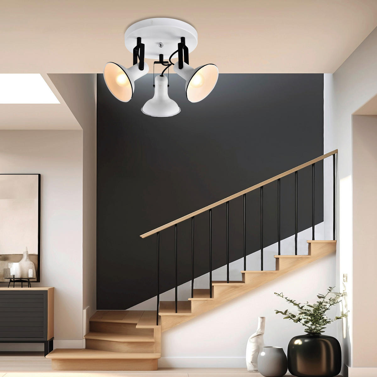 SPOTLÁMPA - fekete/fehér, Basics, fém (24/34/34cm)