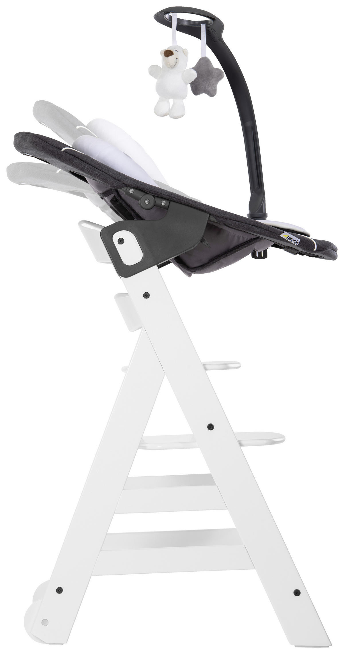HOCHSTUHL BETA + BOUNCER Grau, Weiß  - Weiß/Grau, Basics, Holz (58/48/83cm) - Hauck