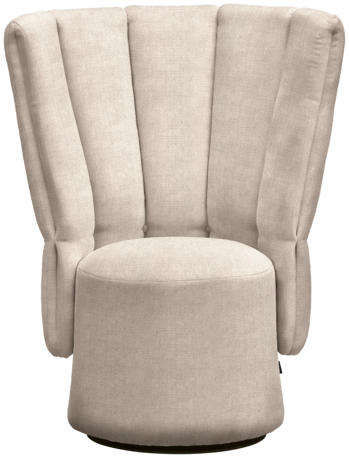 COCKTAILSESSEL in Velours Beige  - Beige/Schwarz, Design, Holz/Textil (92/113/70cm) - Emilio Belluti