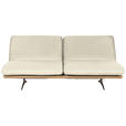 SCHLAFSOFA Palermo in Echtleder Naturfarben  - Beige/Schwarz, Design, Leder/Holz (204/92/90cm) - Dieter Knoll