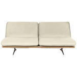 SCHLAFSOFA Palermo in Echtleder Naturfarben - Beige/Schwarz, Design, Leder/Holz (204/92/90cm) - Dieter Knoll