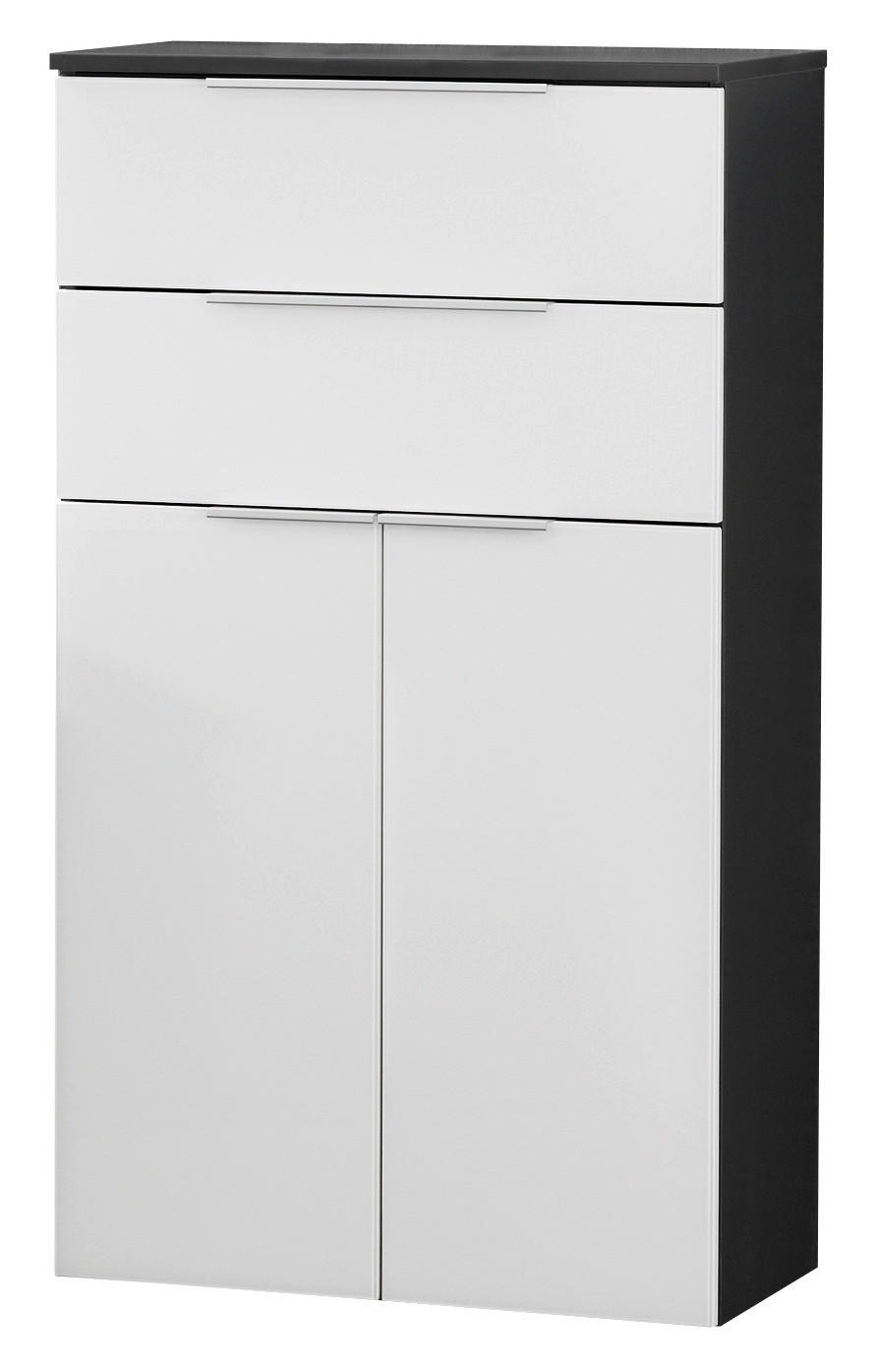 MIDISCHRANK 61/106,5/32 cm  - Anthrazit/Silberfarben, MODERN, Glas/Holzwerkstoff (61/106,5/32cm) - MID.YOU