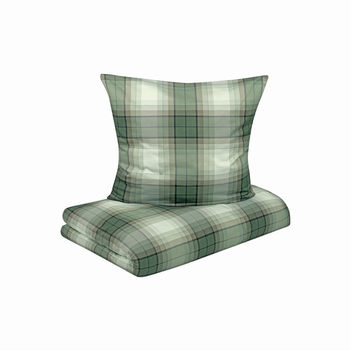 BETTWÄSCHE s.Oliver Flanell 135/200 cm  - Naturfarben/Olivgrün, Basics, Textil (135/200cm) - S. Oliver