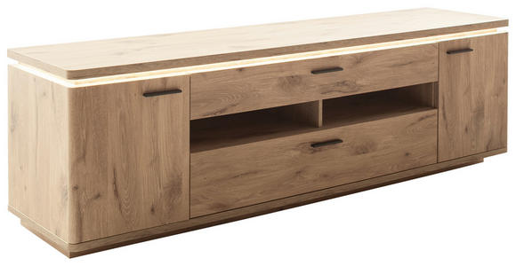 LOWBOARD Eichefarben  210/65/50 cm  - Eichefarben/Anthrazit, KONVENTIONELL, Holzwerkstoff/Metall (210/65/50cm) - Cantus